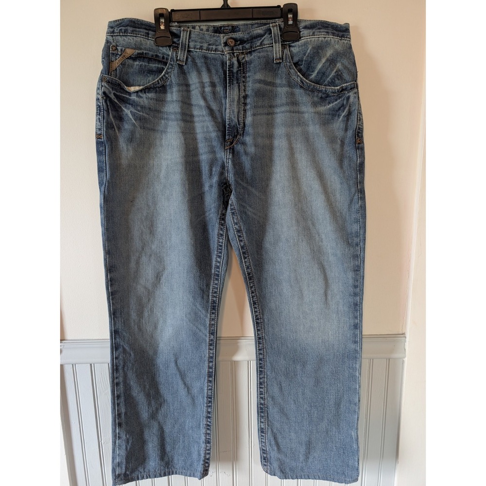 Ariat M4 Low Rise Boot Cut Jeans Men 40x30 Denim Relaxed Work Western READ